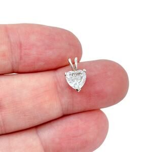 Vintage Sterling Silver 925 | Heart Shaped Cubic Zirconia Pendant